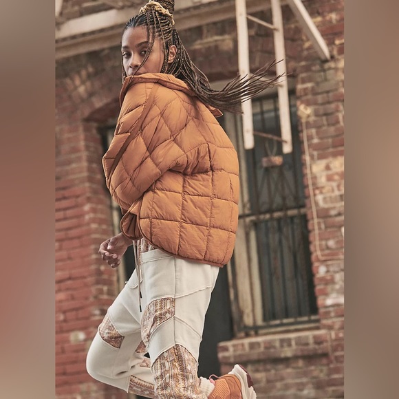 Free People Orange Puffer Jacket - Picture 5 of 8